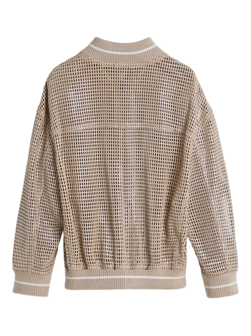 Perforated Leather Bomber Jacket