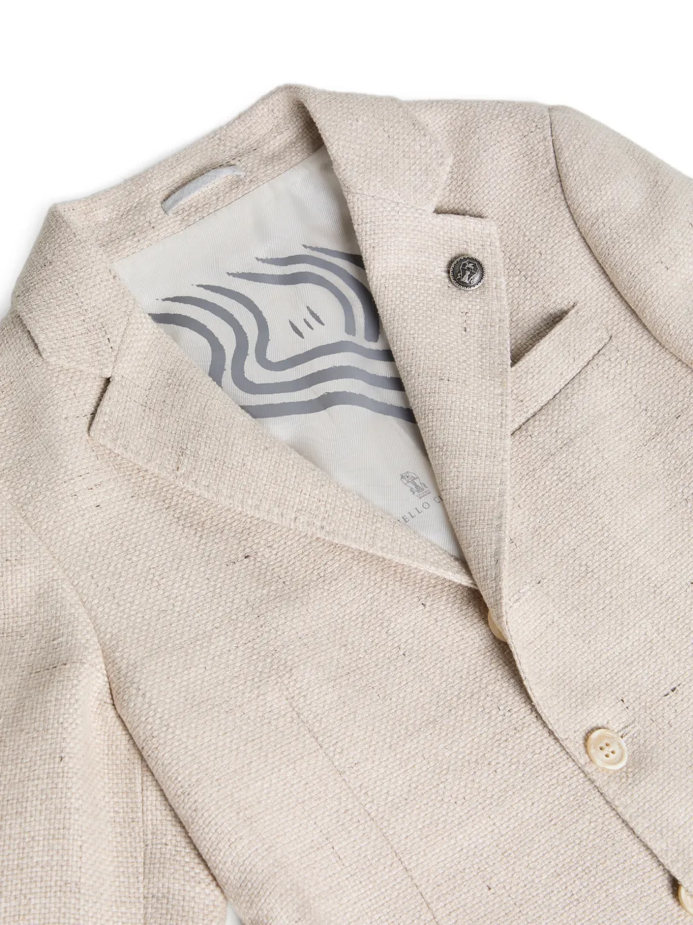 Brunello Cucinelli Kids Blazer met knoopsluiting Beige