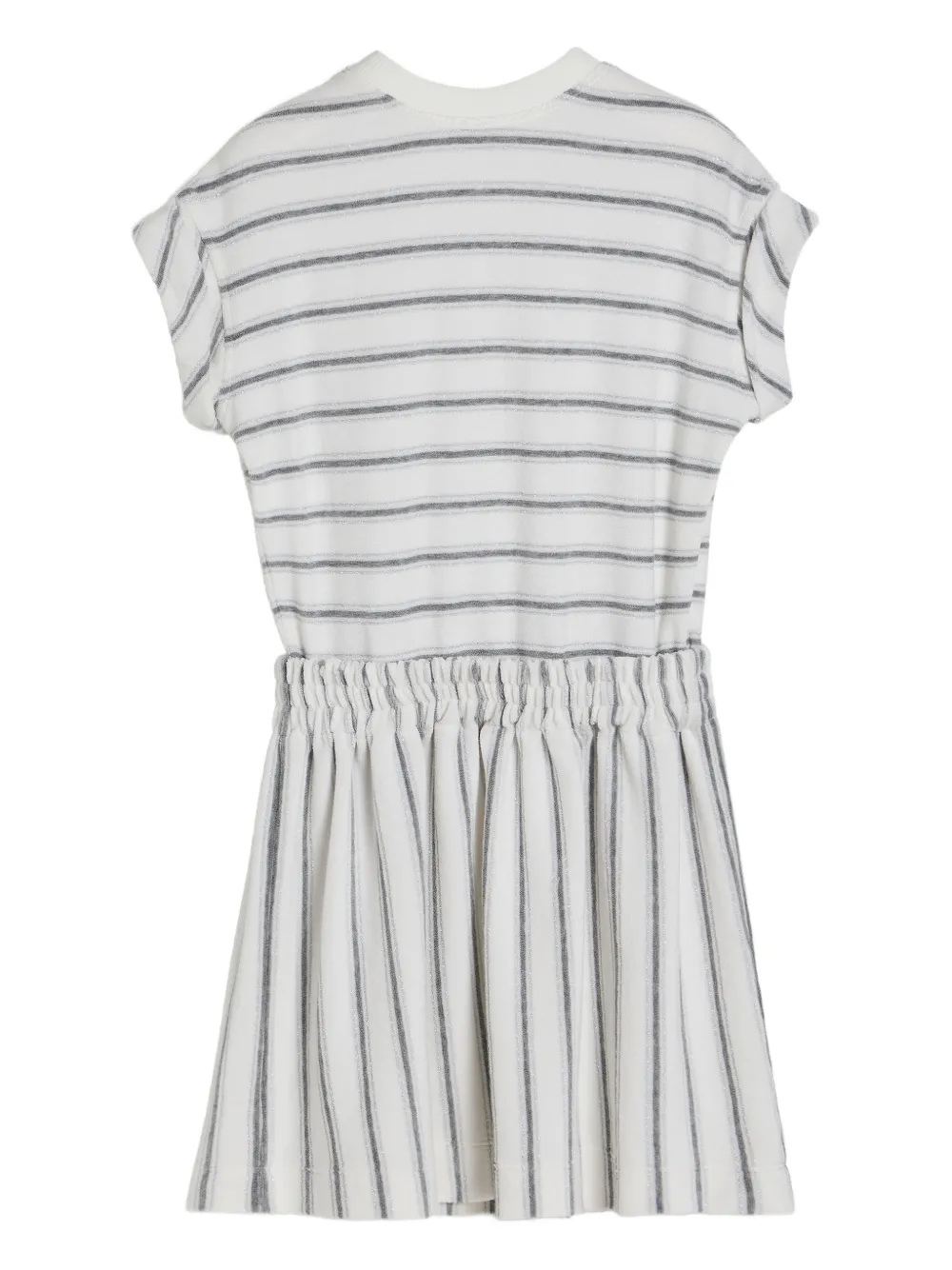  Brunello Cucinelli Kids Striped Jersey Dress - White 