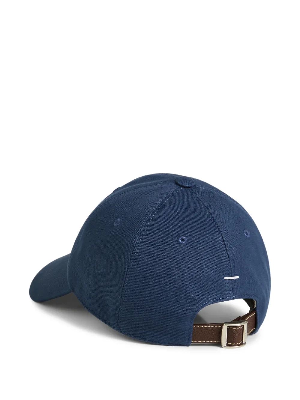 Brunello Cucinelli Kids Honkbalpet van geverfd katoen met gedraaid logo Blauw