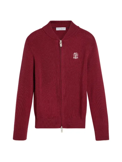 Brunello Cucinelli Kids english-rib zipper cardigan