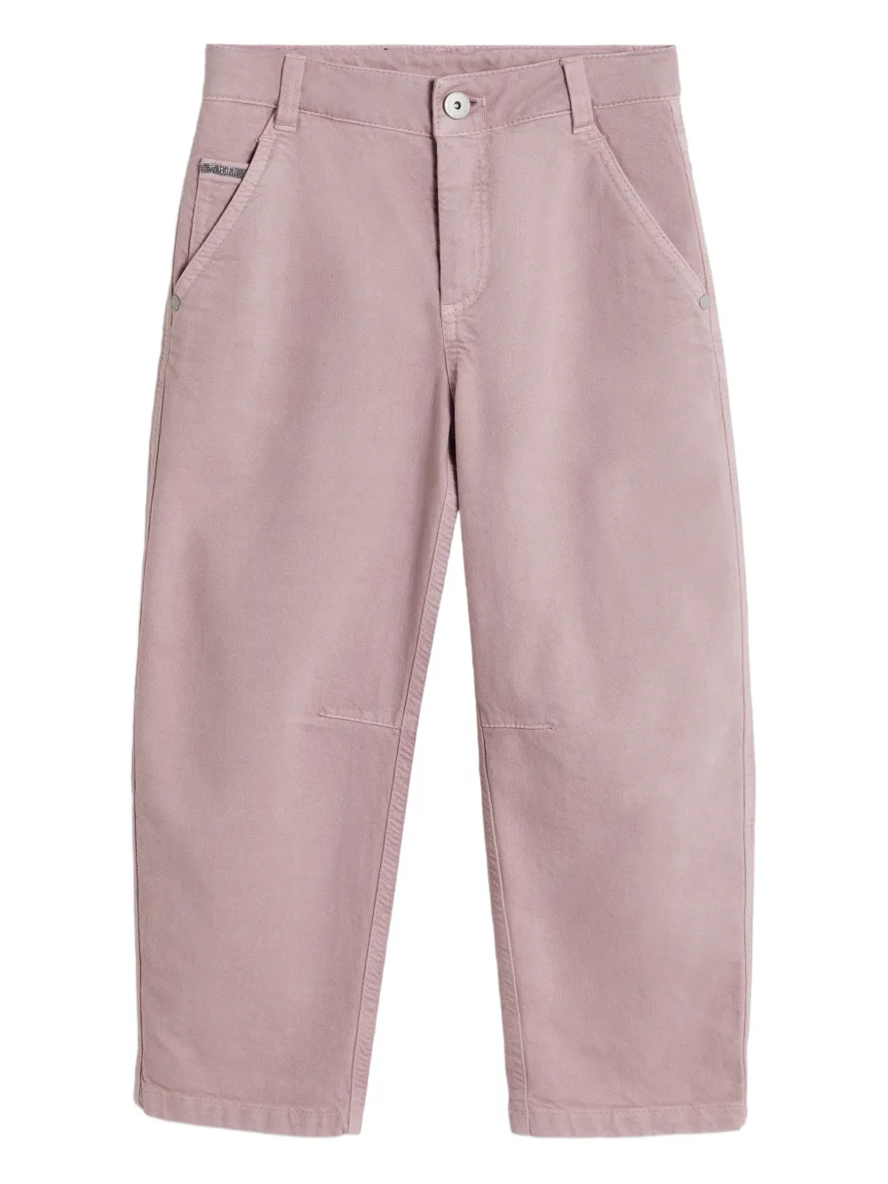 Brunello Cucinelli Kids Pantaloni con dettaglio Monili - Rosa
