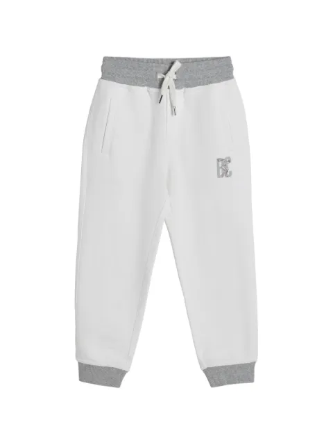 Brunello Cucinelli Kids cotton and linen mélange French terry trousers with print