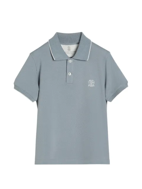 Brunello Cucinelli Kids cotton piqué polo shirt with logo