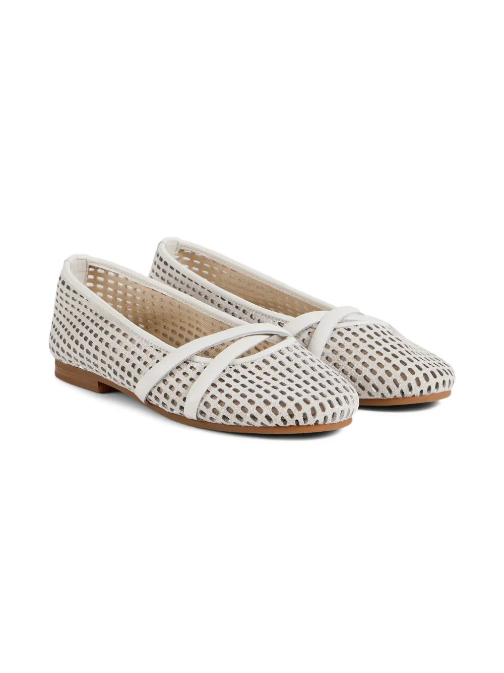 Brunello Cucinelli Kids Ballerine in pelle - Bianco