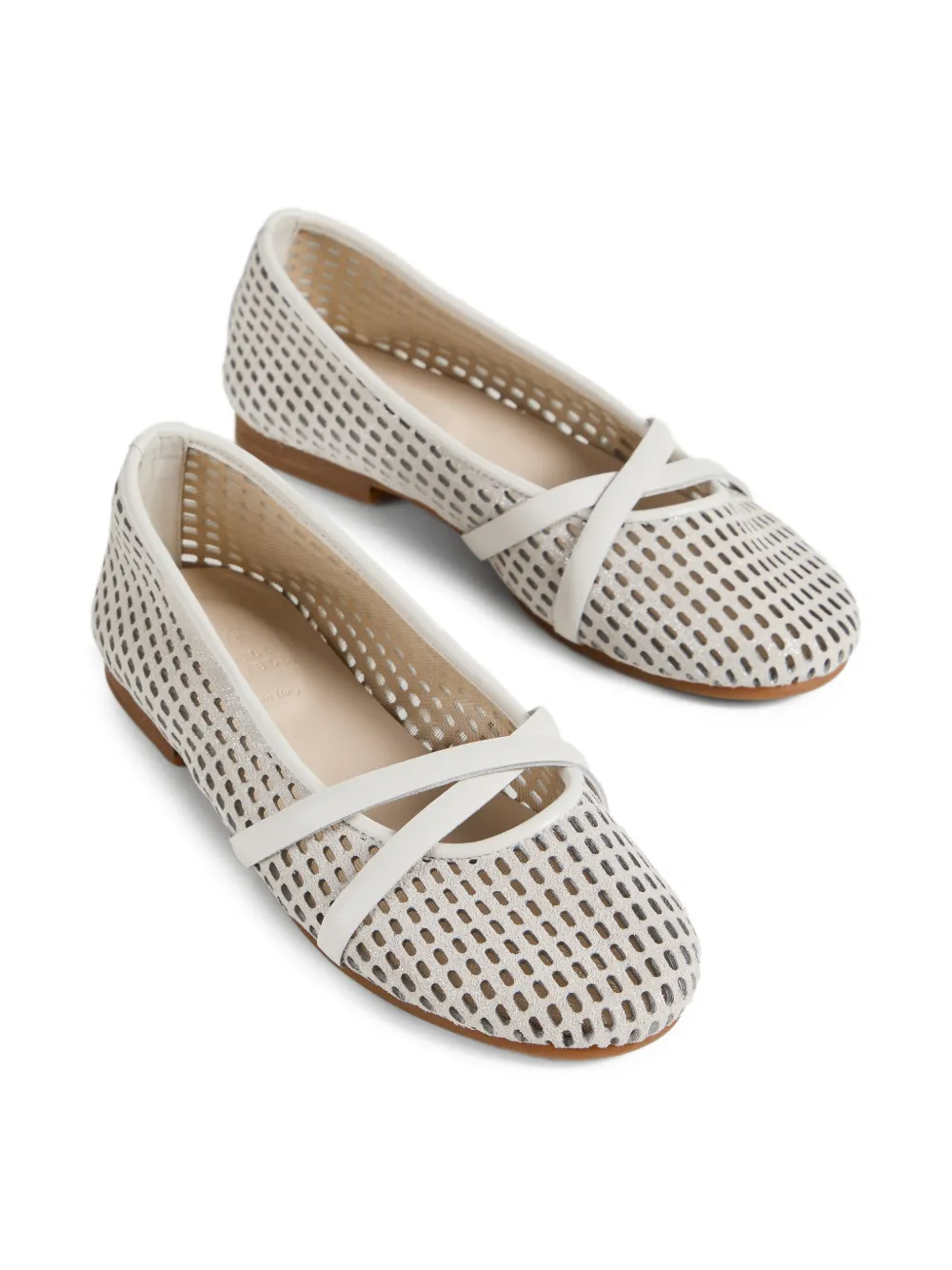 Brunello Cucinelli Kids Leren ballerina's Wit