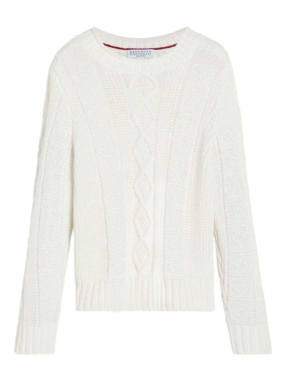 Brunello Cucinelli Kids Maglione con lavorazione intrecciata - Bianco