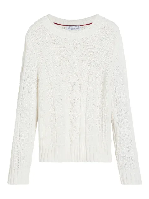 Brunello Cucinelli Kids suéter en tejido de ochos estilo pescador