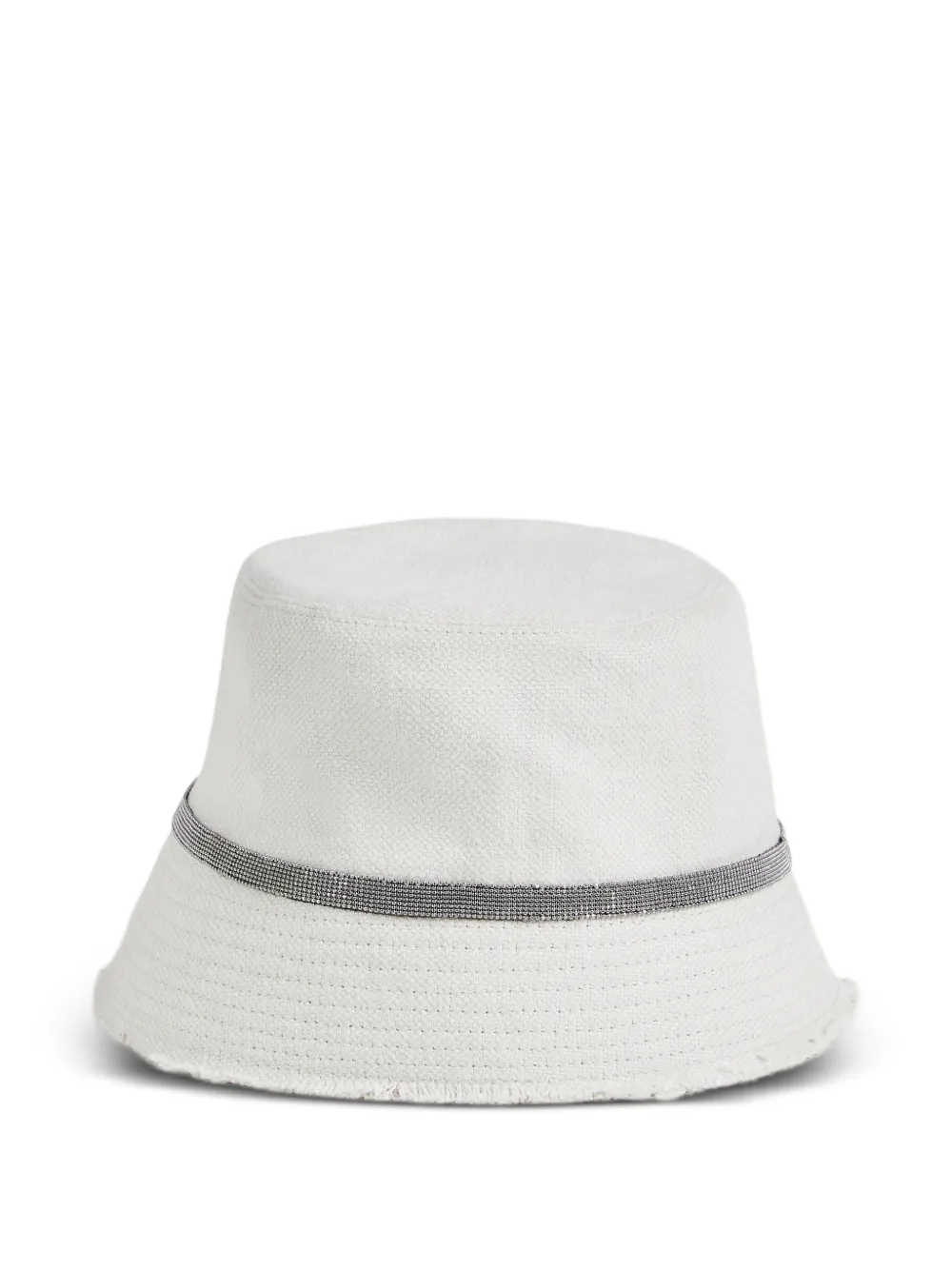 Brunello Cucinelli Kids Cappello bucket Monili - Bianco