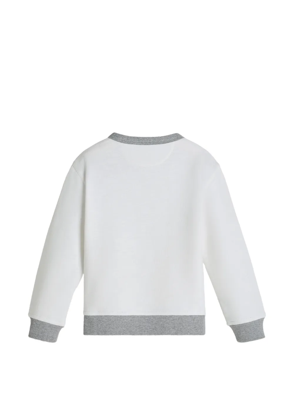 Brunello Cucinelli Kids Katoenen en linnen gemêleerde badstof sweater met print Grijs
