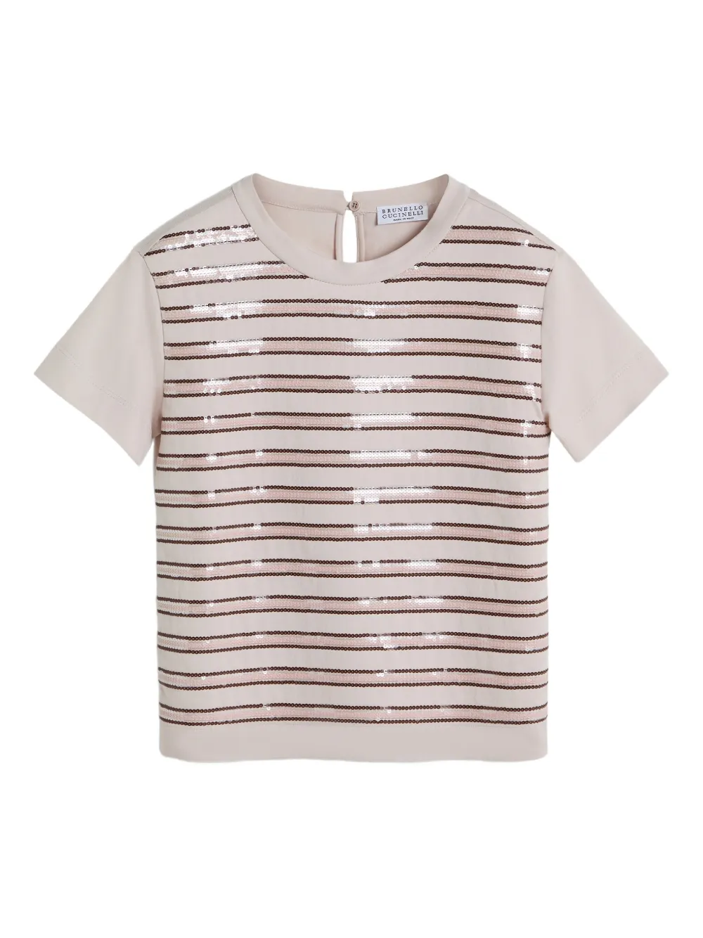 Brunello Cucinelli Kids T-shirt con paillettes - Rosa