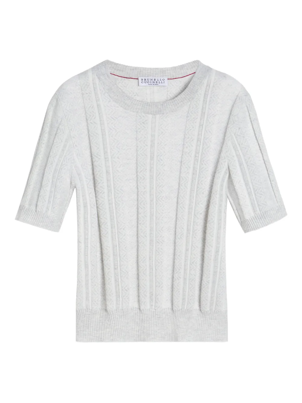 Brunello Cucinelli Kids T-shirt con effetto jacquard - Grigio