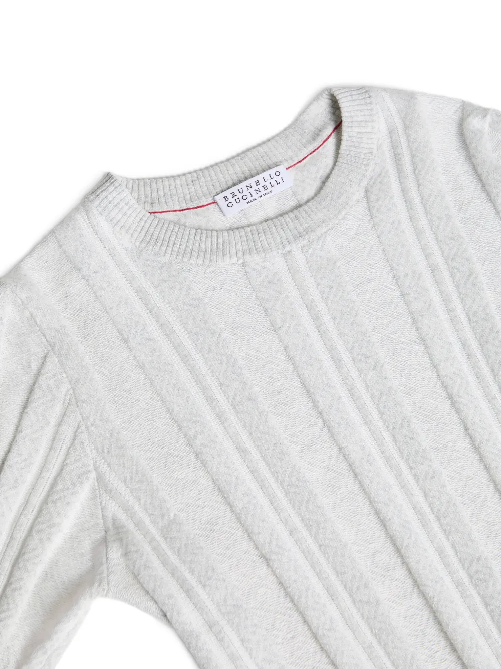  Brunello Cucinelli Kids Jacquard-textured T-shirt - Grey 