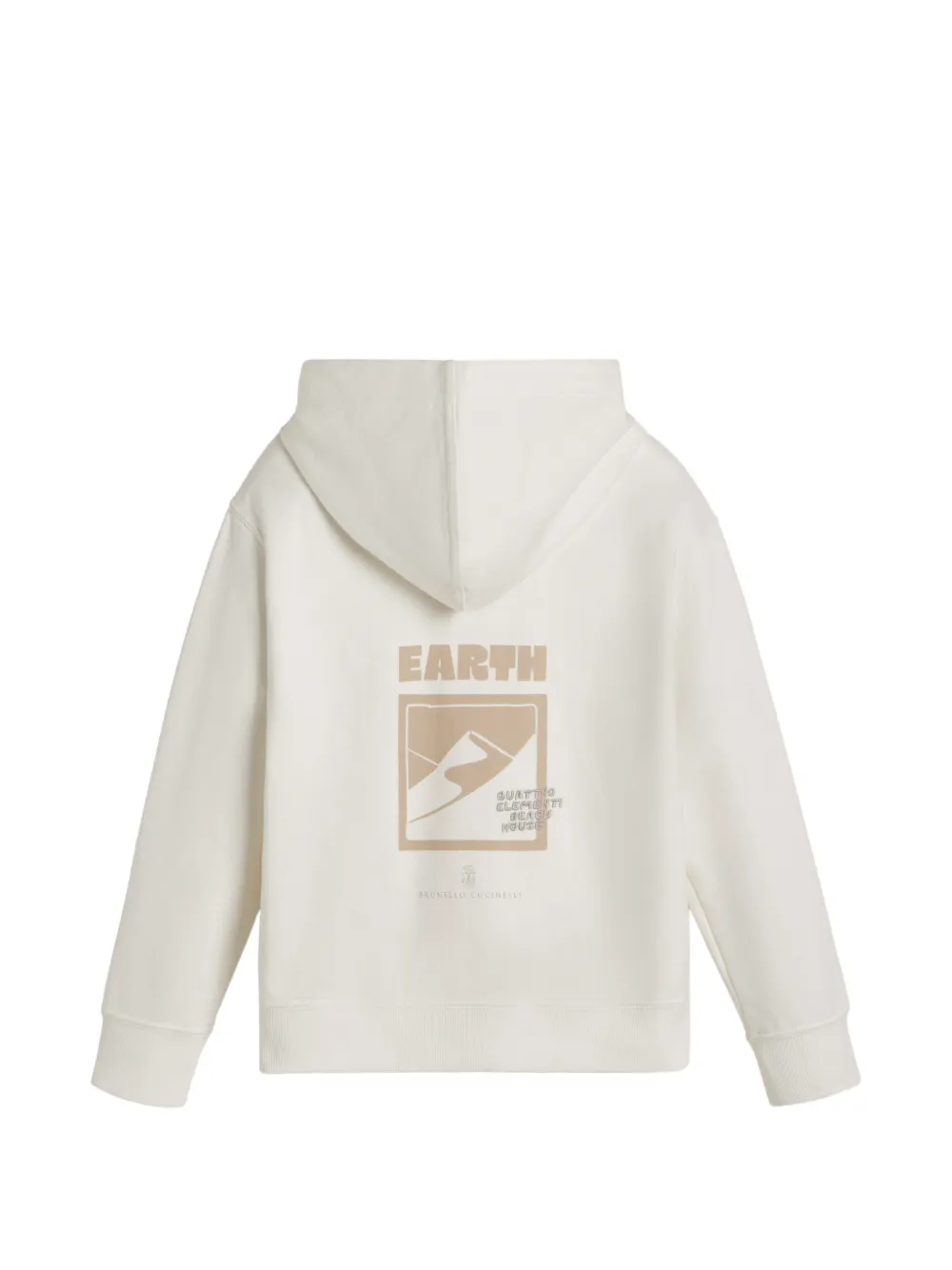 Brunello Cucinelli Kids Techno-cotton badstof sweater met capuchon Beige