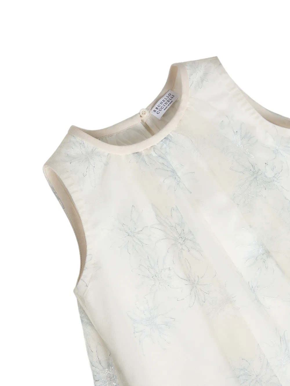 Sparkling Daisy Print Tulle Top
