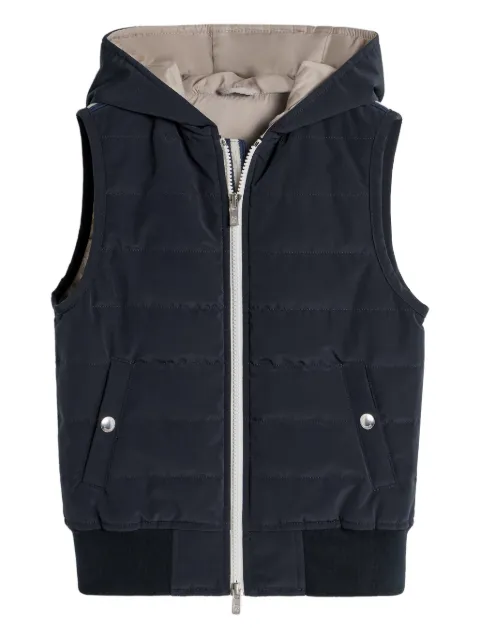 Brunello Cucinelli Kids hooded quilted gilet