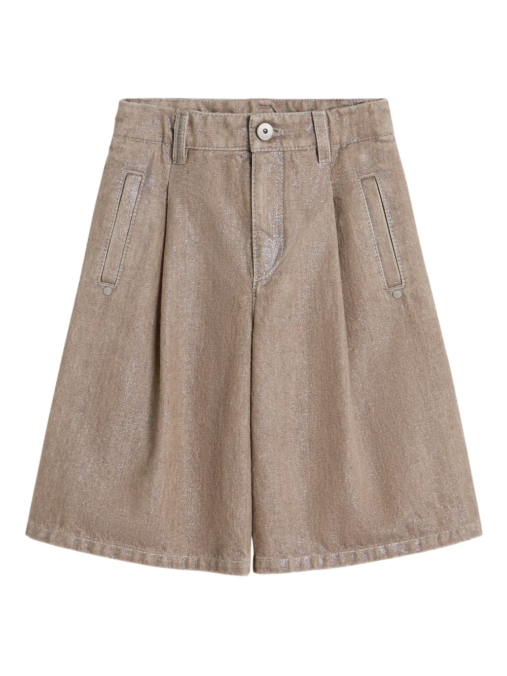 Brunello Cucinelli Kids Shorts con bottone - Toni neutri