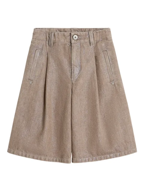 Brunello Cucinelli Kids shorts de playa con botones