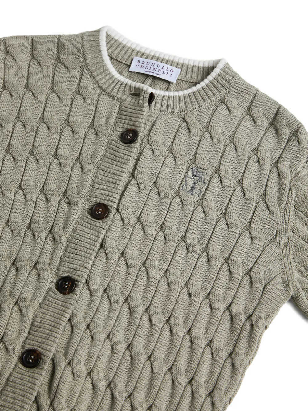 Brunello Cucinelli Kids Kabelgebreid vest Groen