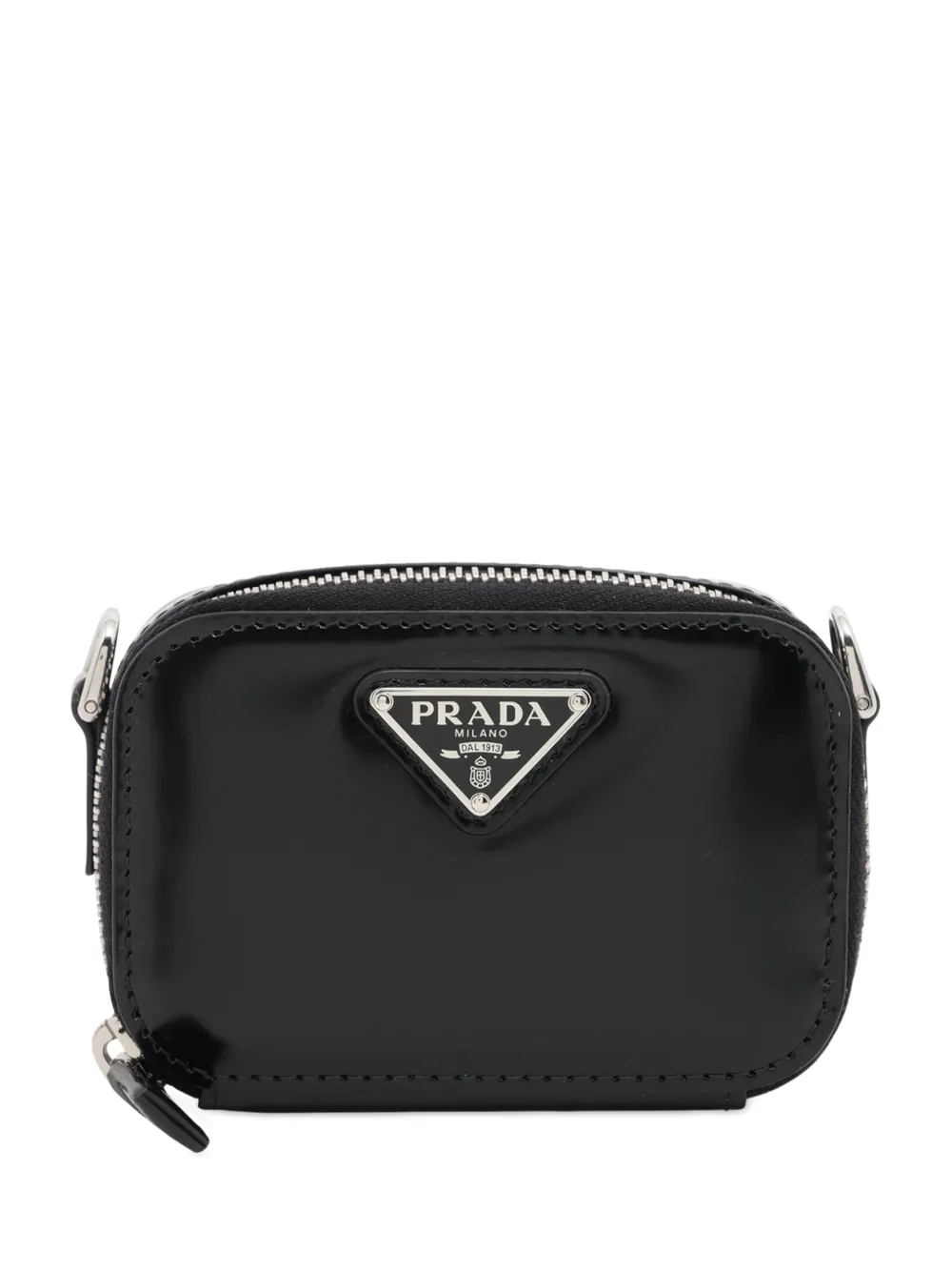 Prada Pre-Owned Pouch Mini Spazzolato con tracolla 2013-2025 - Nero