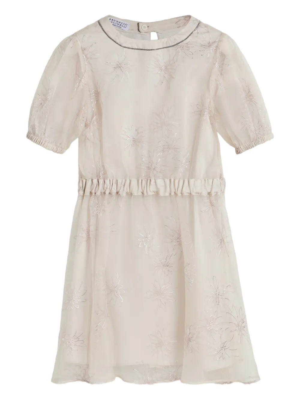 Brunello Cucinelli Kids Abito in seta con stampa - Toni neutri