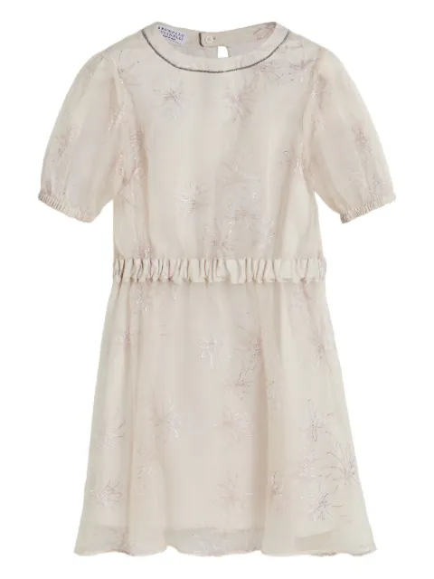 Brunello Cucinelli Kids daisy-print silk dress