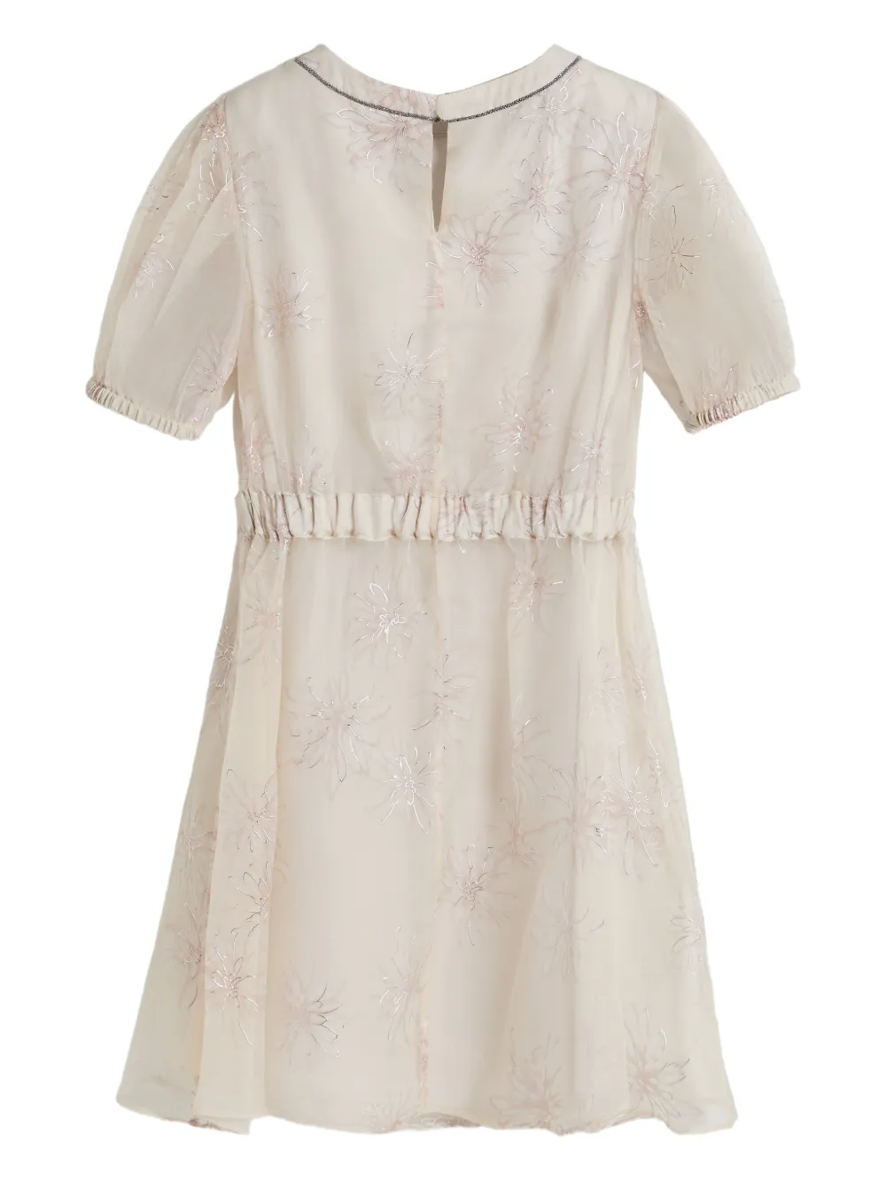 Brunello Cucinelli Kids Zijden jurk met madeliefjesprint Beige