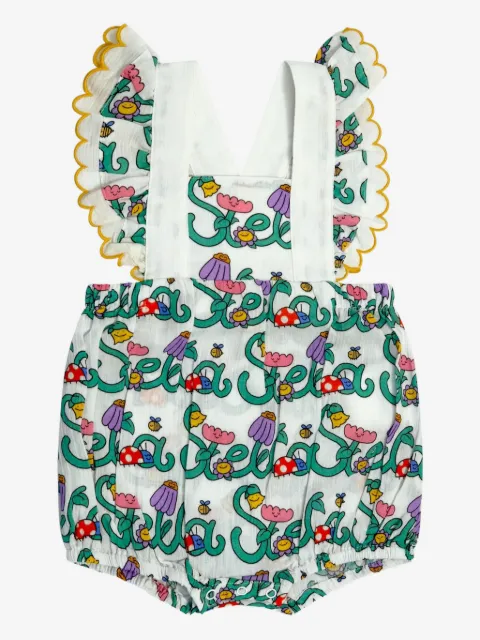 Stella McCartney Kids ruffled floral dungaree