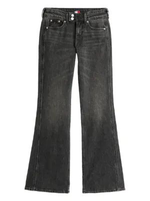 Adidas zip-detail wide-leg Jeans | Black | FARFETCH