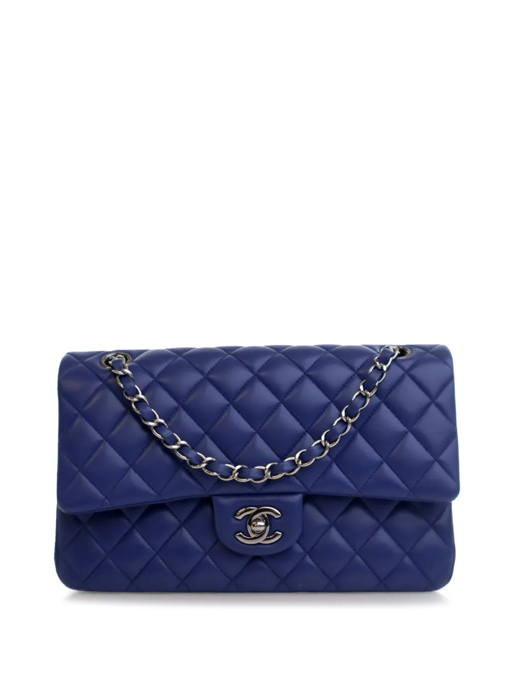 CHANEL Pre-Owned Borsa a spalla Classic Double Flap media in pelle di agnello 2016-2017 - Blu