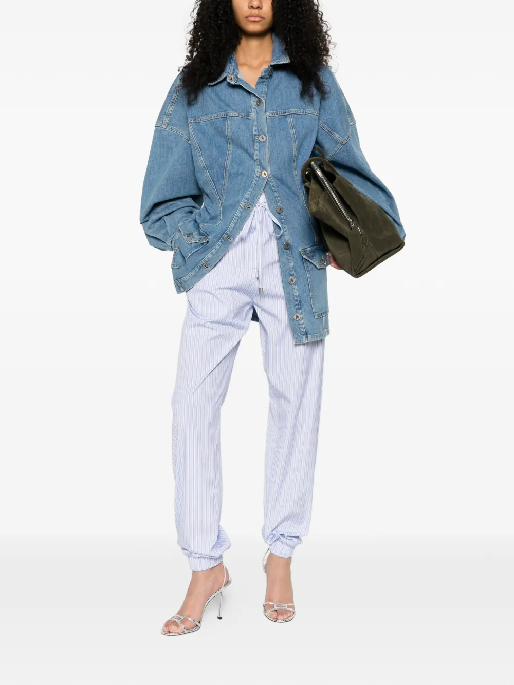 The Attico stripe pull trousers - Wit