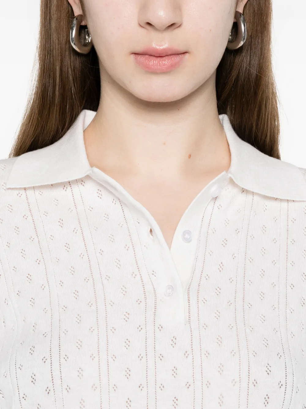 Soft Goat Pointelle polotop Wit