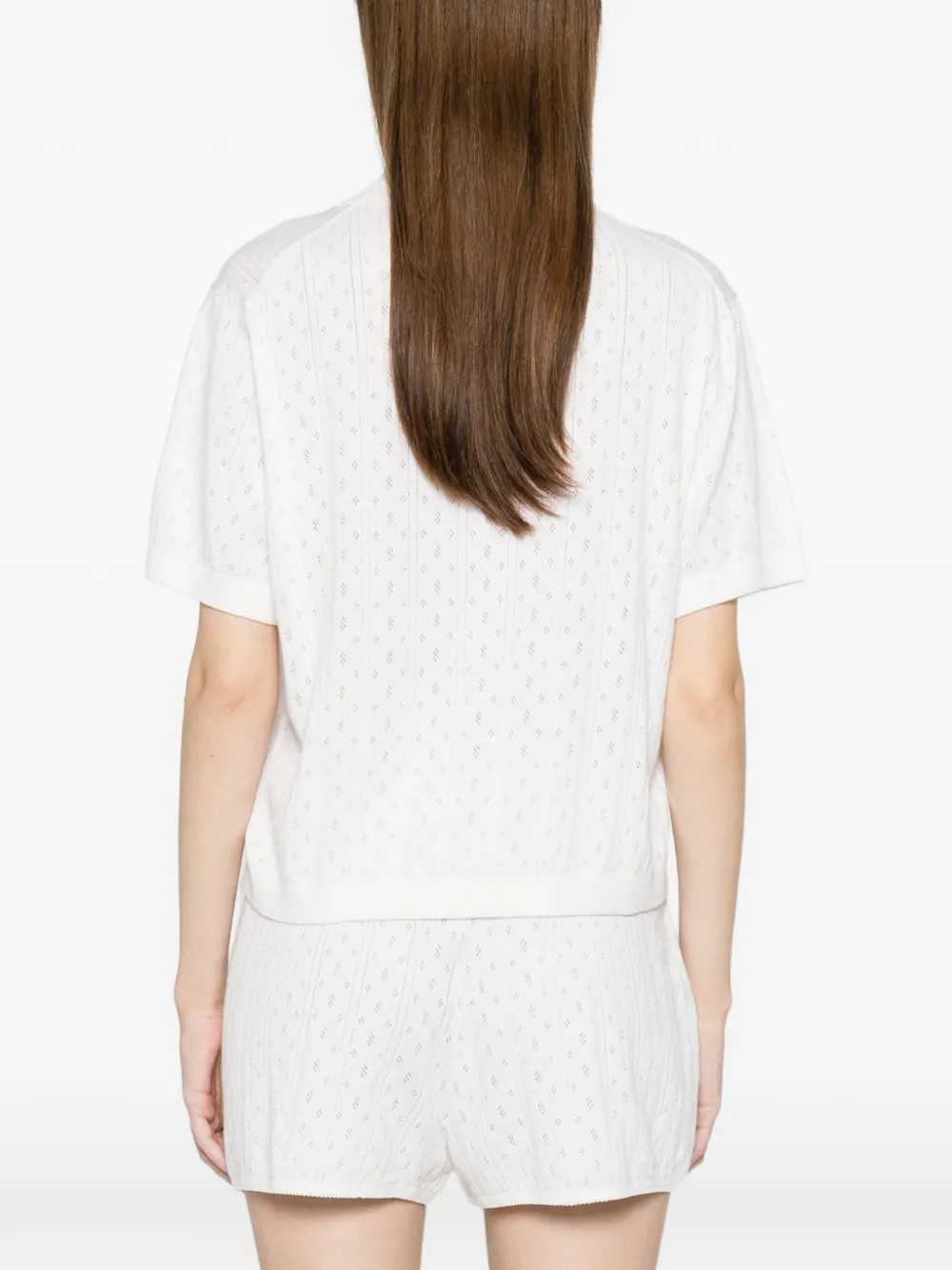 Soft Goat Pointelle polotop Wit