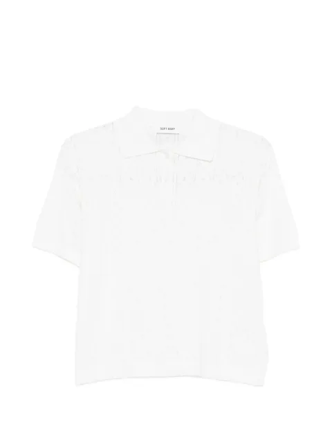 Soft Goat pointelle polo top 