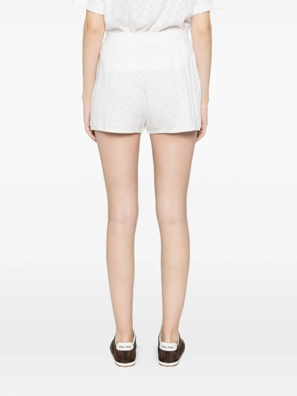 Soft Goat Pointelle mini-shorts Wit