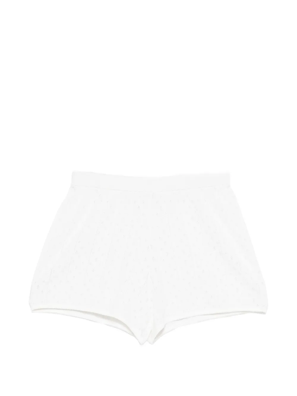 Soft Goat pointelle mini shorts - Bianco