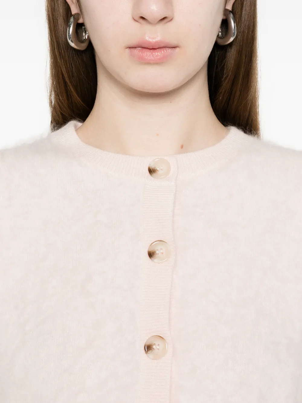 Brushed Short-Sleeve Cardigan