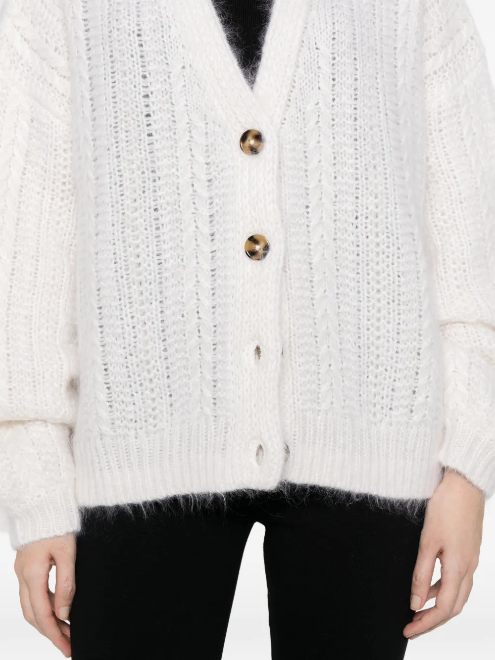 Soft Goat Vest met knopen Wit