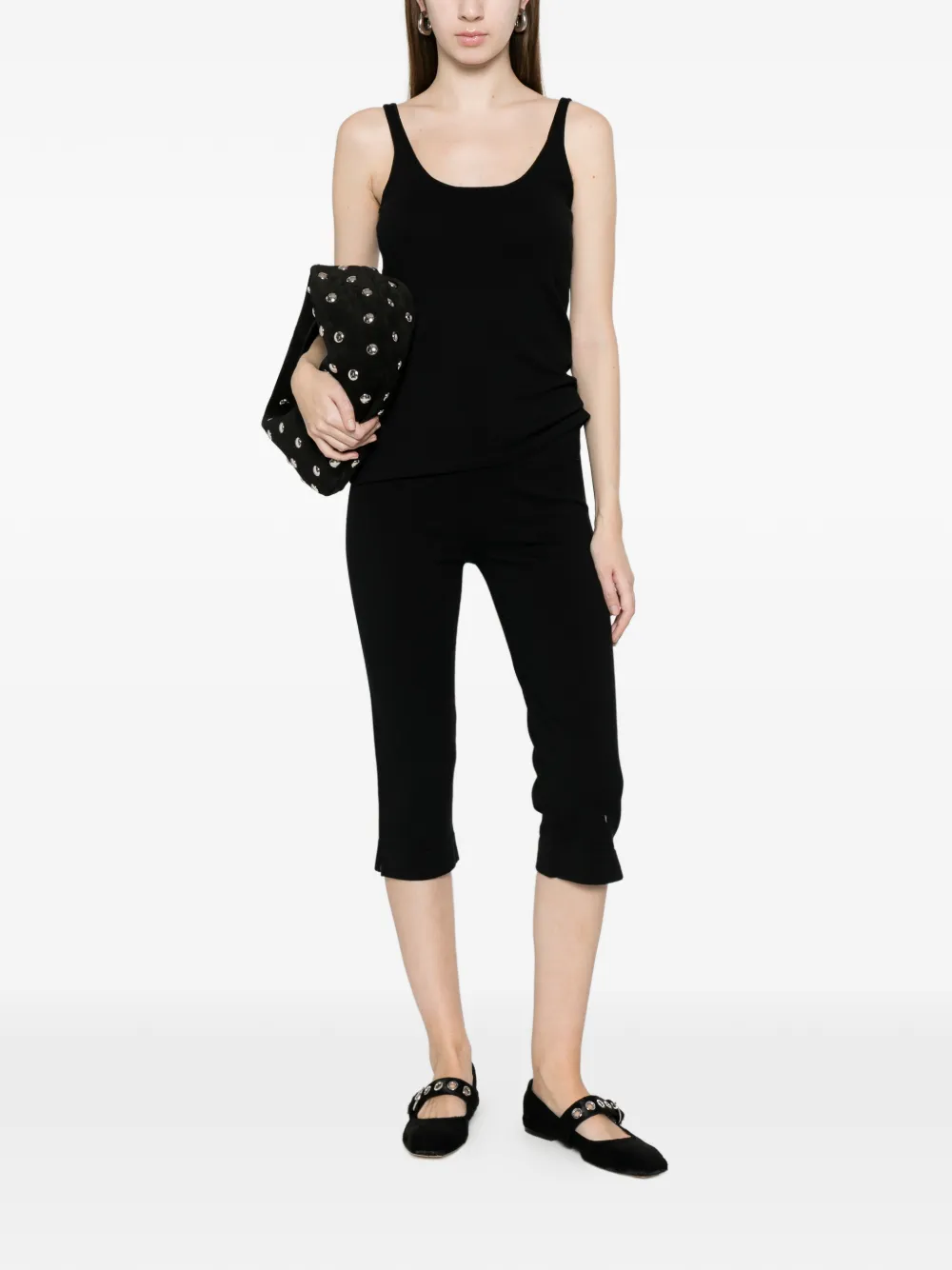  Soft Goat Sleeveless Top - Black 