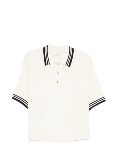 Soft Goat striped-detail polo top 