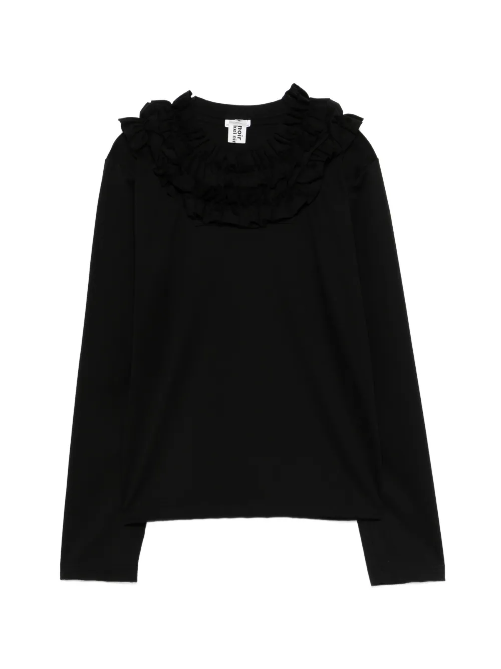 Noir Kei Ninomiya T-shirt con ruches - Nero