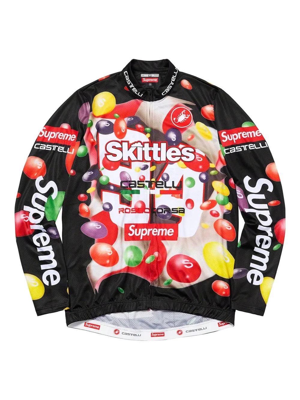 Supreme x Skittles x Castelli long-sleeve cycling jersey - Nero