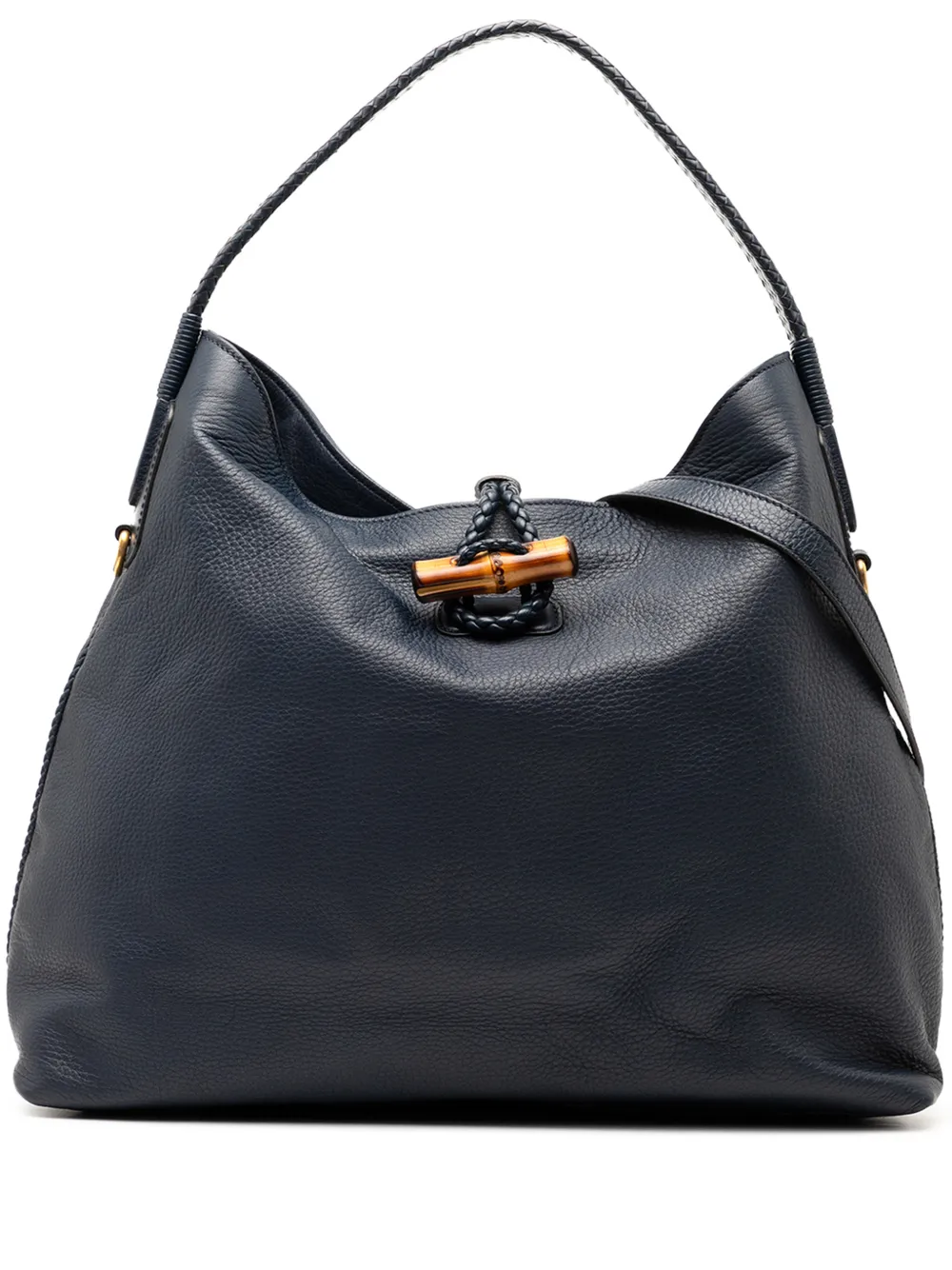 Gucci Pre-Owned 2000-2015 Leather Hip Bamboo satchel - Blu