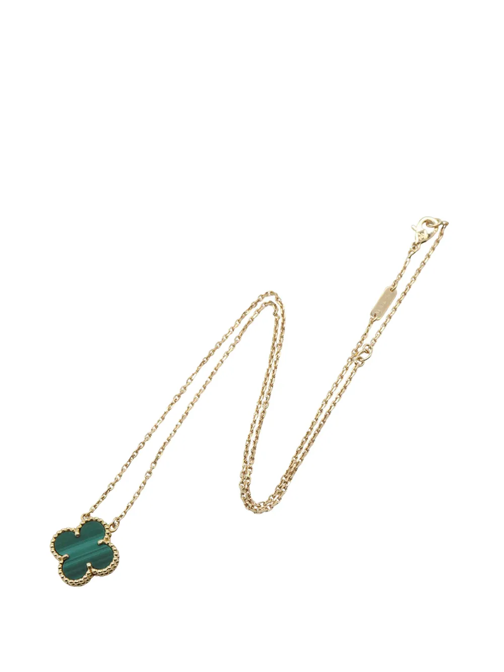 Van Cleef & Arpels Pre-Owned 2010-2025 18K Yellow Gold and Malachite Vintage Alhambra necklace - Oro