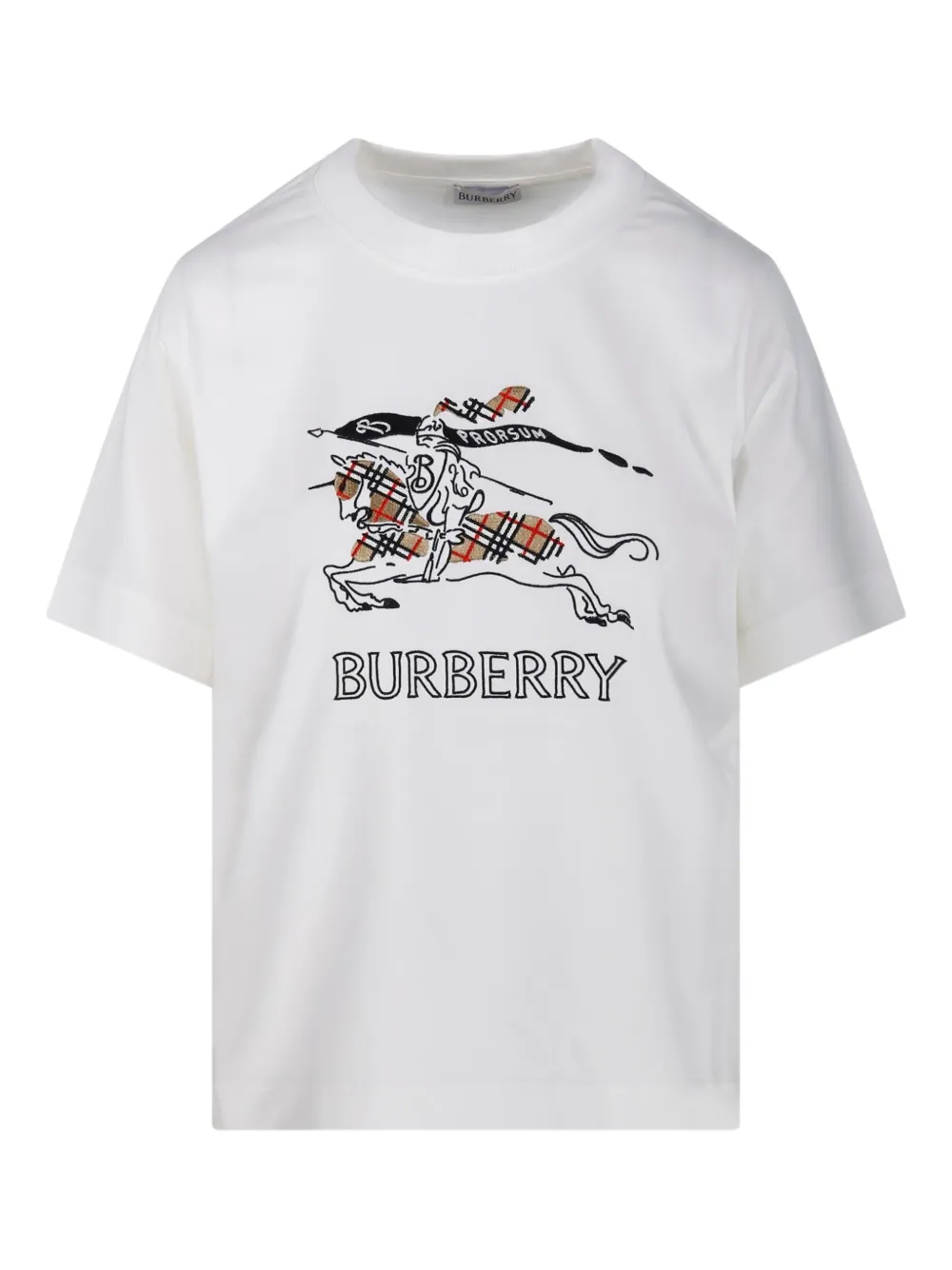 Burberry embroidered graphic T-shirt - Weiß
