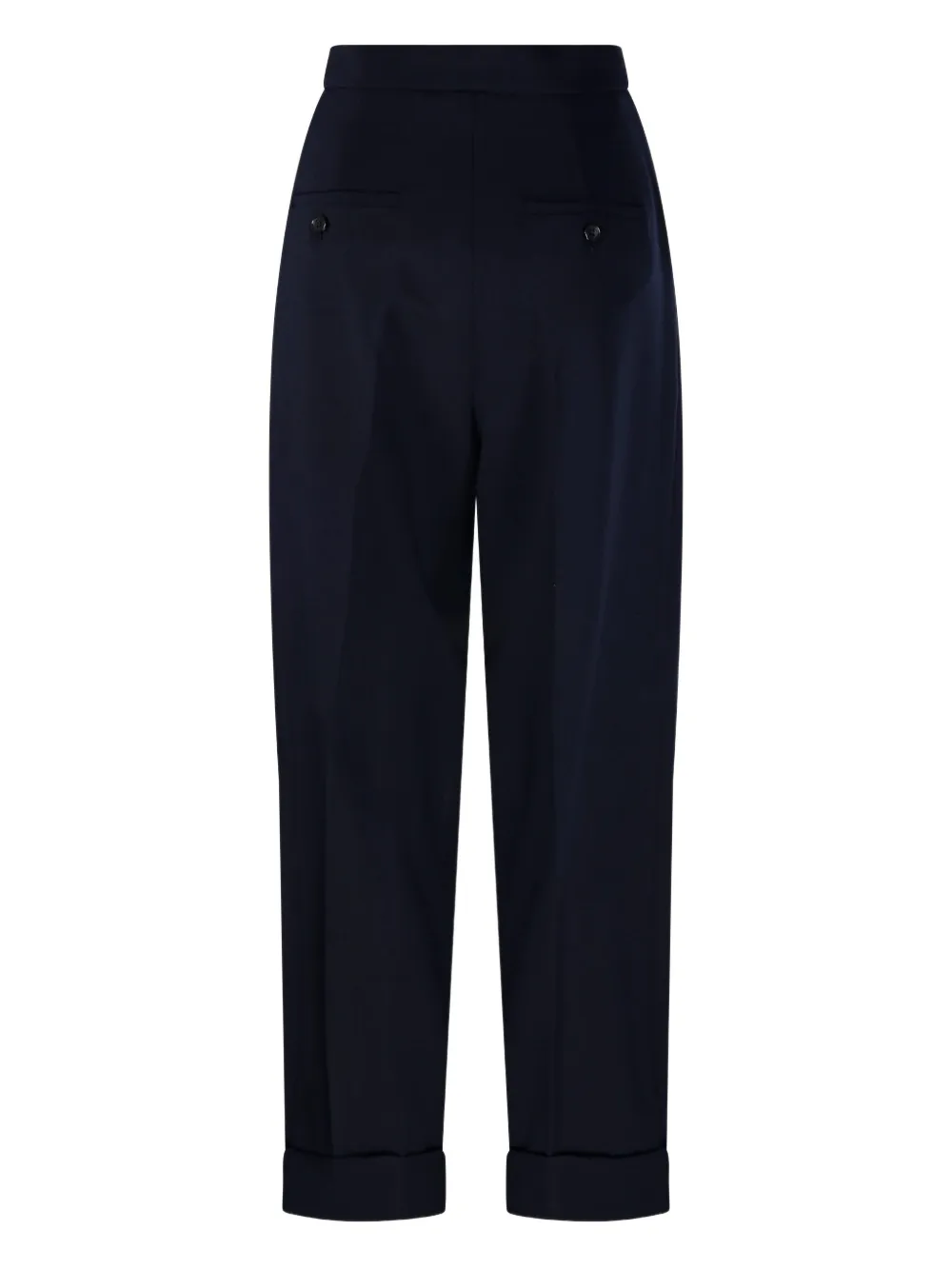 Max Mara Geplooide broek met omgeslagen pijpen - Blauw