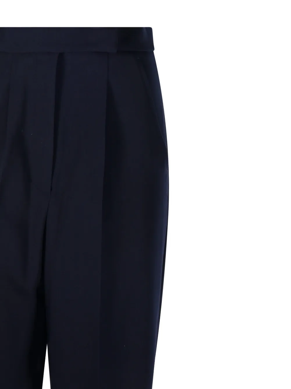 Max Mara Geplooide broek met omgeslagen pijpen Blauw