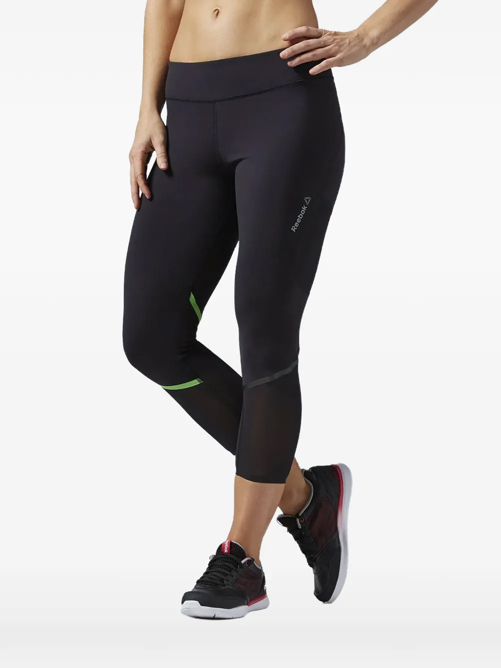 Reebok Capri-Leggings mit hohem Bund - Schwarz
