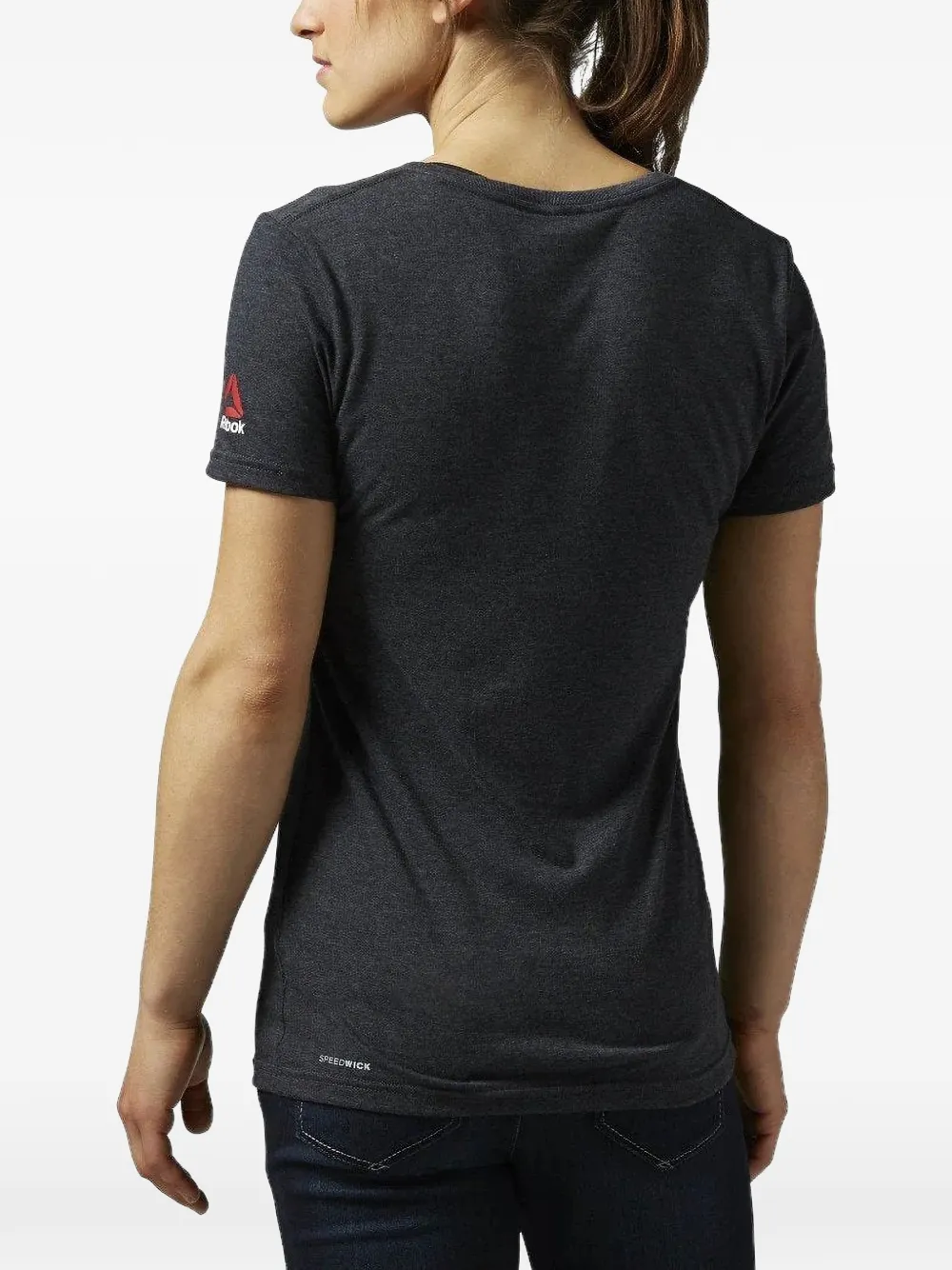 Reebok T-shirt met V-hals Zwart