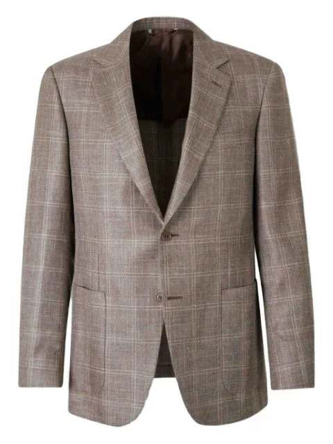 Canali check-pattern single-breasted blazer 